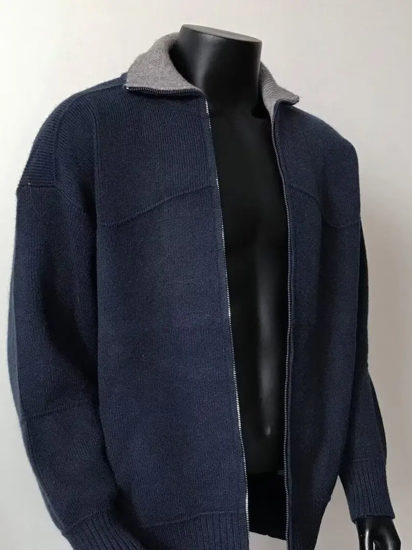 

Men's Casual Knitted Cardigan Sweater Autumn Winter Loose Fit Zipper Knitwear Faionable American Sle Warm Soft Long Sve