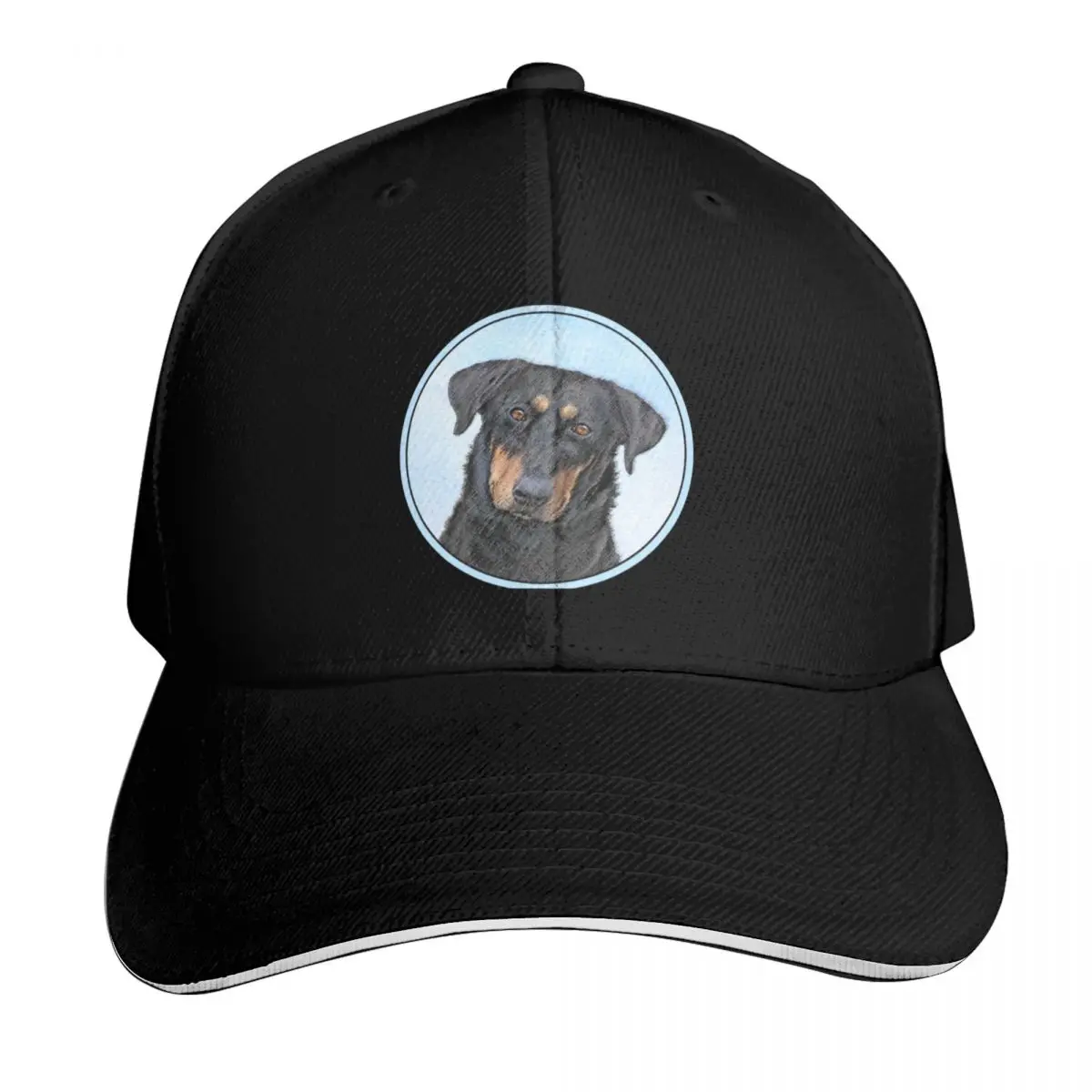 Beauceron Painting - Cute Original Dog Art Baseball Cap Curved Brim Classic Fit Low Profile Unstructured Unisex for Men Women