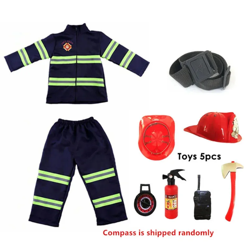 Halloween Feuerwehrmann Cosplay Kostüm für Kinder Erwachsene Jungen Mädchen Karneval Party S-Sam Feuerwehrmann Uniform Spielzeug Outfits Arbeitskleidung