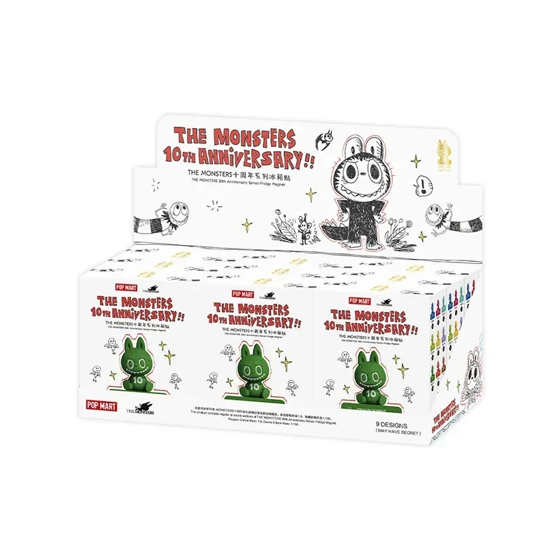 POP MART LABUBU THE MONSTERS 10e verjaardag serie - Koelkastmagneet Mystery Box Originele Blind Box Guess Toy Bag Ornament Figuur