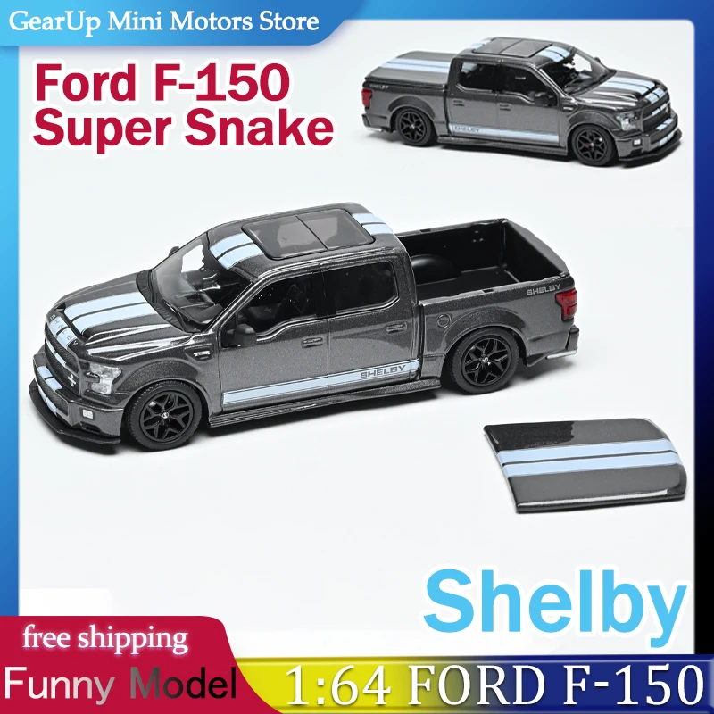 

Funny Model 1:64 Ford F-150 Super Snake Magnetic Gray Metallic Limited In Stock Now for Pickup Truck & Shelby Collectors Toy Car