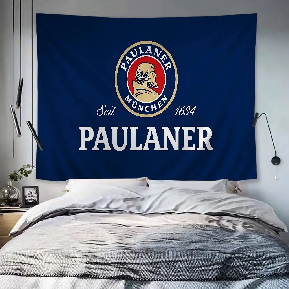 German Beer Paulaner DIY Wall Tapestry Hanging Tarot Hippie Wall Rugs Dorm INS Home Decor
