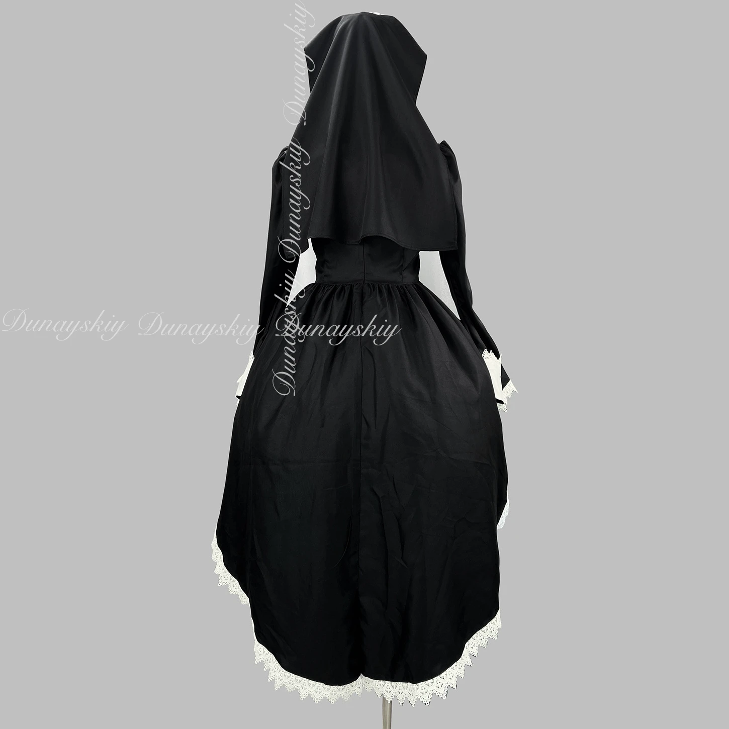 Disfraz de monja de Halloween con cruz bordada dulce y fresca de estilo oscuro, disfraz de actuación COS, disfraz de Cosplay de subcultura lleno de conjunto
