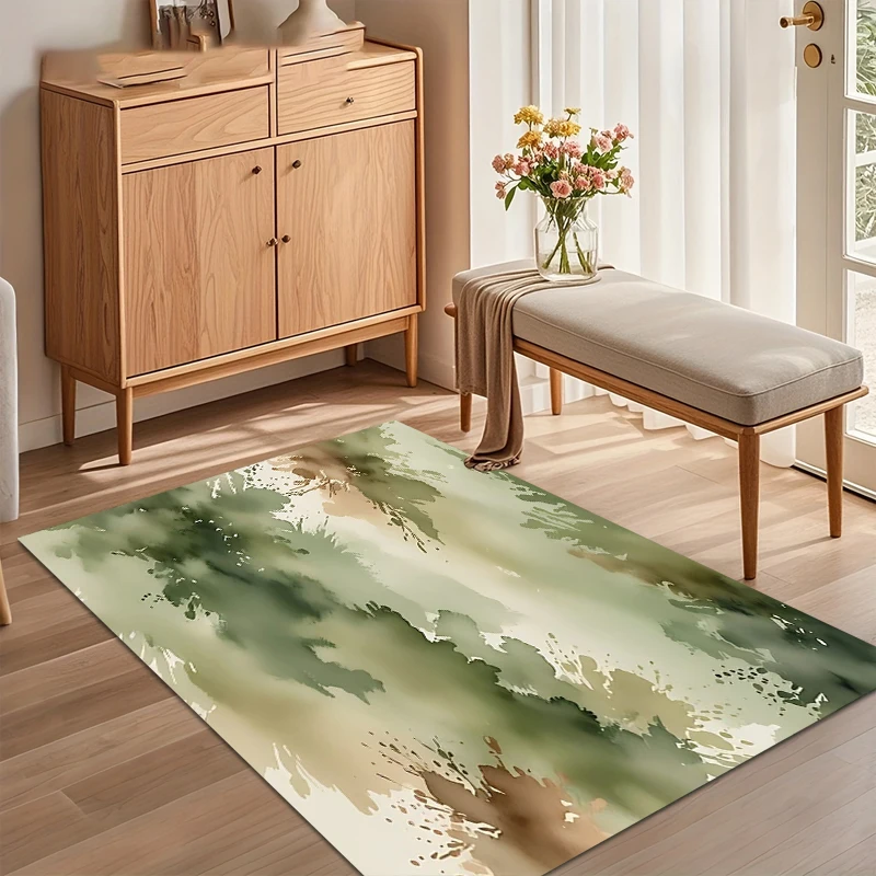 Modern Simple Green Carpets for Living Room Abstract Decoration Large Carpet 200x300 Non-slip Bedroom Rug Easy Clean Tables Mat