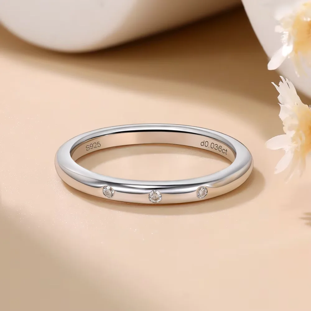 M-JAJA 100% S925 Sterling Silver Moissanite Wedding Band for Women 18K Gold Plated Diamond Engagement Ring Fine Jewelry Gifts
