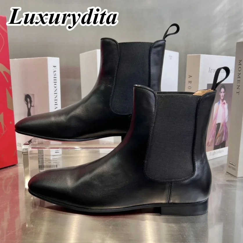 

Top High Quality Men Trendy Casual Boots Luxury Mens Real Leather boots Size 39-47 Designr Red sole Business dress Ankle boots