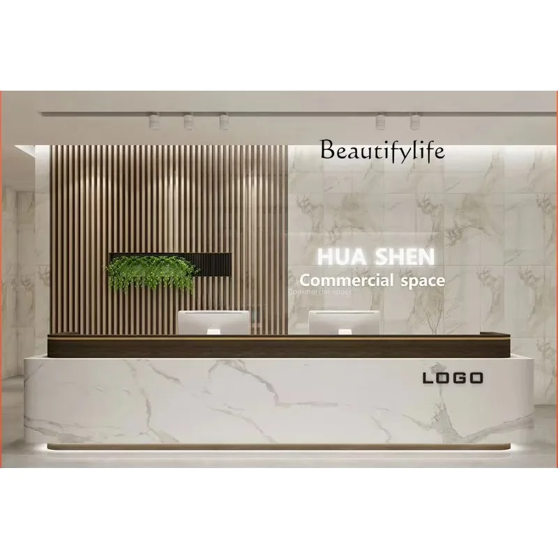 X36 Company Front Desk Reception Desk Catering Shop Bar Simple Modern Beauty Salon Front Desk