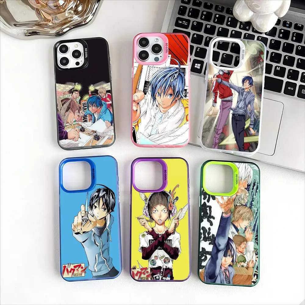 Чехол для телефона Anime B-Bakuman Уникальный голографический чехол Rainbow для iPhone 11-16 Pro Max из ТПУ. Slim Fit, противоударный, приятный для кожи чехол.
