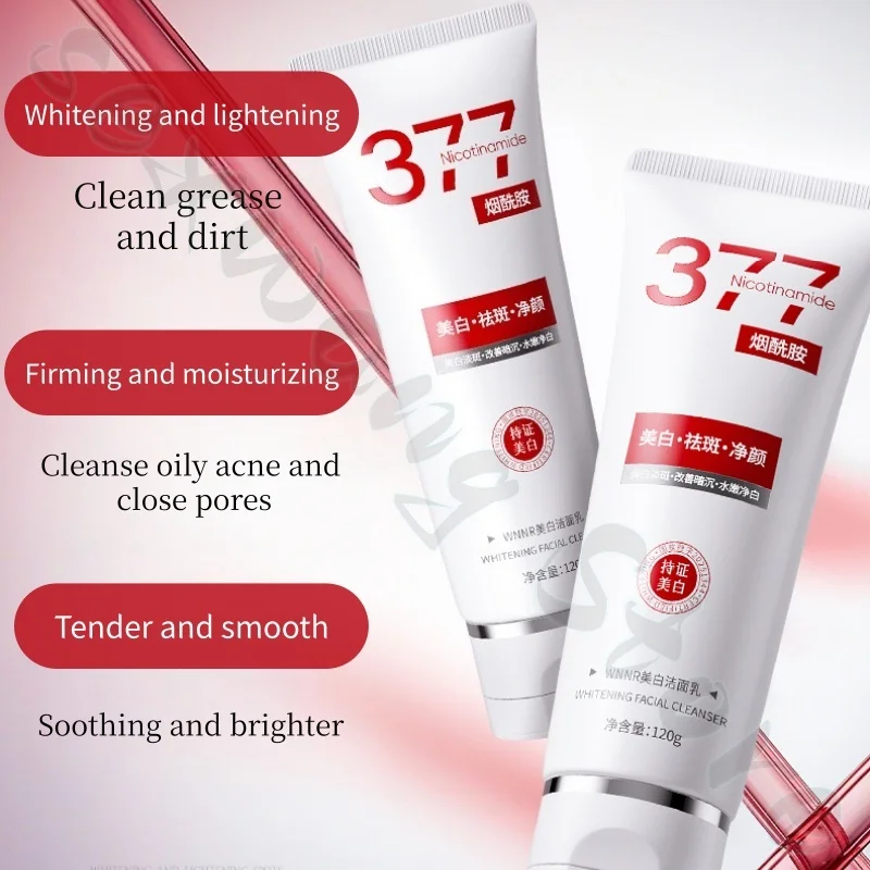 377 Niacinamide Facial Cleanser 120g improves dullness, roughness, deep cleans oil stains, is gentle and non-irritating