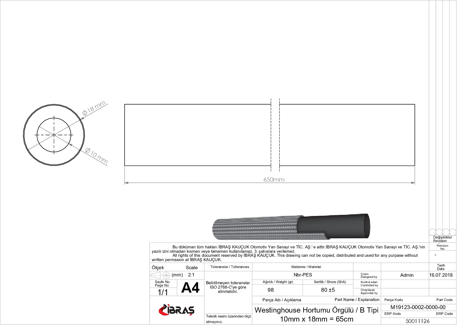 Store code: 11126 w weinghouse hose braided R12 (10 × 18 = 62cm)