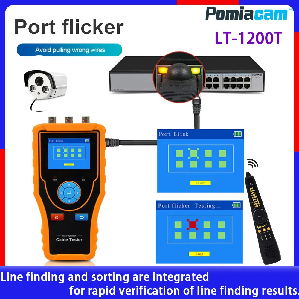TDI Fault Location HD Coaxial Video Level Meter Network Cable Tester for AHD TVI CVI CVBS CCTV Systems LT-1200T Multifunctional
