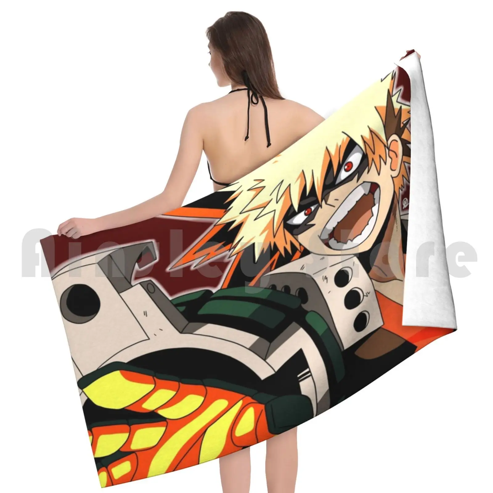 Katsuki Bakugou Toalha de banho Almofada de praia Bakugo Anime Bakugou Bokunoheroacademia