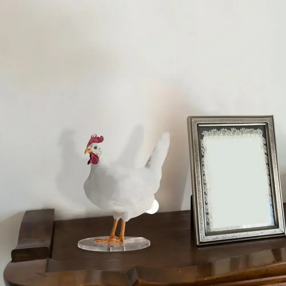 Lámpara de taxidermia para pollo, decoración creativa, simulación de gallinas ponedoras, huevos de pollo, luz para el hogar, vacaciones, fiesta, regalo, Ornamnets