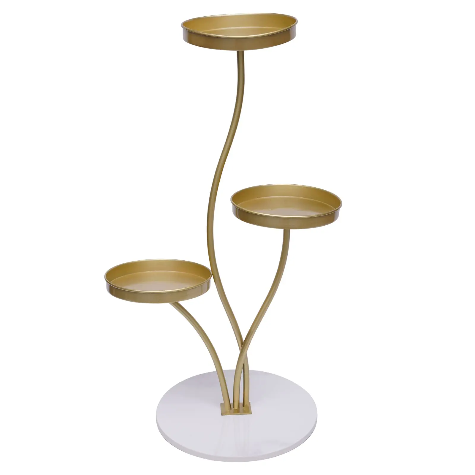 Plant Stand Indoor Outdoor, 3 Tier Metal Tall Shelf Multiple Plant Holders Modern Pedestal Plant for Corner, Living Room, Balcon