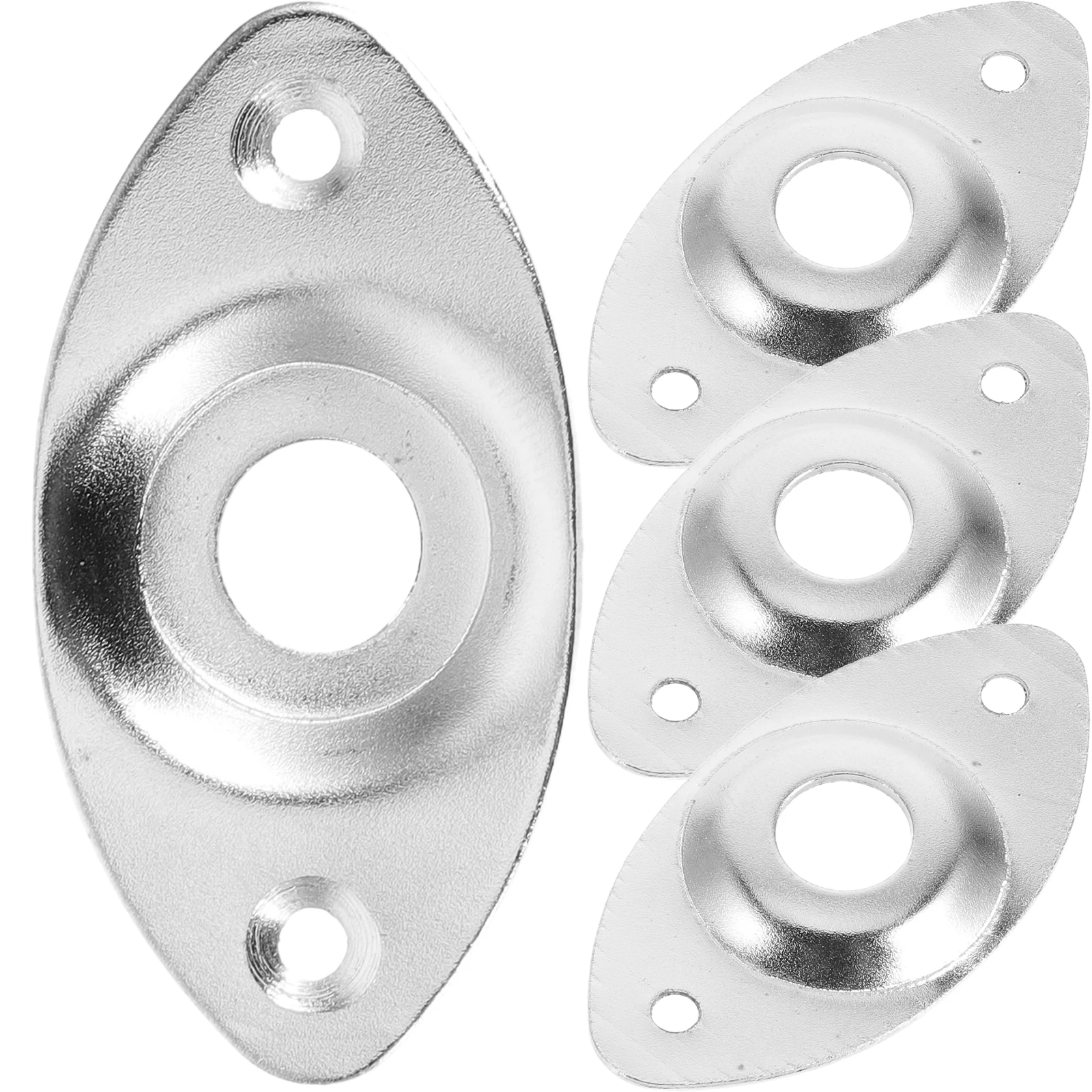 

4pcs Electric Input Jack Plate Cat Eye Socket Metal Iron Sheet Black Replacement Parts for Upgrades Noise Feedback Prevention