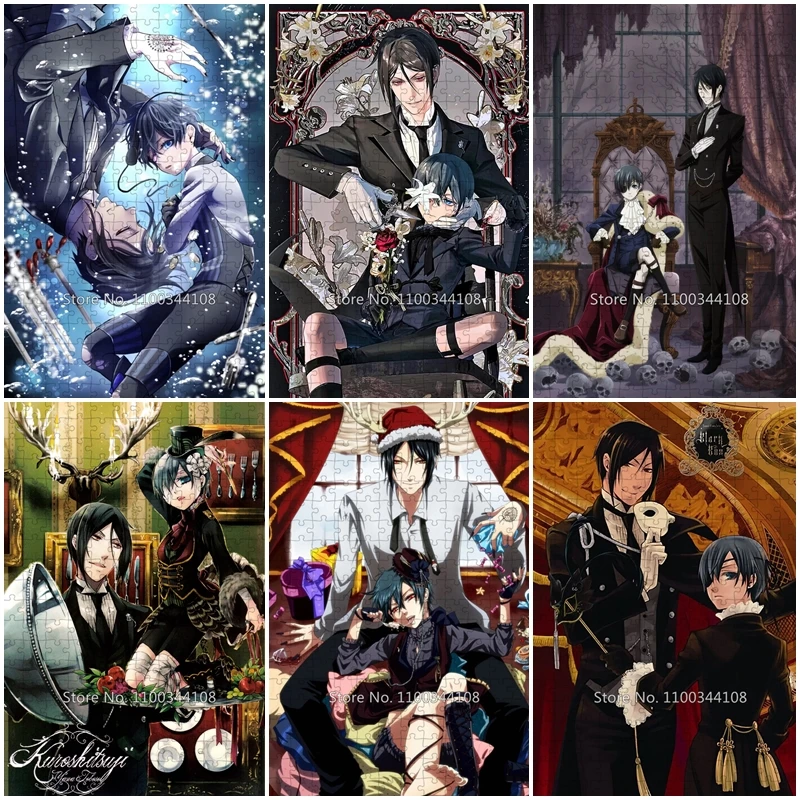 

Японское аниме Черный дворецкий головоломка мультфильм 300/500/1000 шт. деревянные пазлы для детей и взрослых игрушки ручной работы повседневная игра