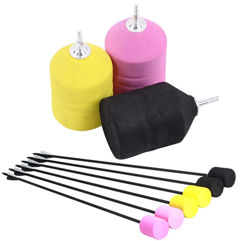 5pcs Soft Sponge Arrow Head for Archery Combat Tagging Shooting Game Sponge Arrow Tips Safety Sponge Arrow 3 Colors