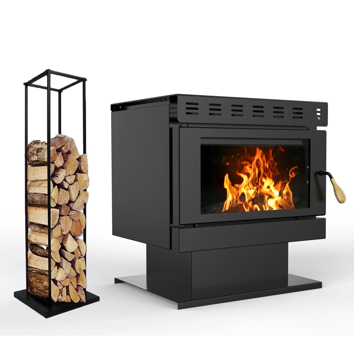 R1201A Hot Selling European Freestanding Modern  Fire Log Burner 12KW Firewood Stove Wood Burning Stove Indoor Heating