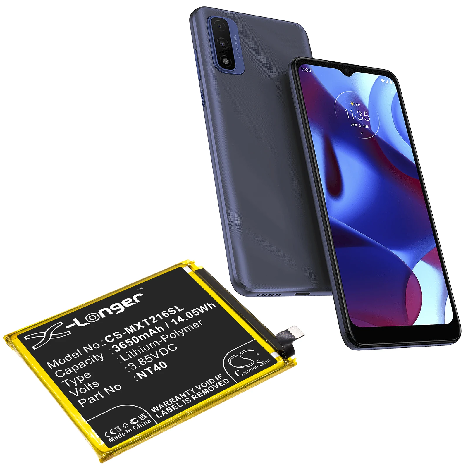 Battery For Motorola XT2163-4 XT2163DL G Pure 2021 Moto G Pure 3650mAh / 14.05Wh  Mobile, SmartPhone