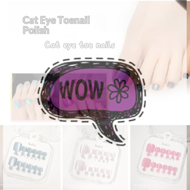 Nail Art Extension Cat Eye - 10 Pcs/Box French Fake Nails Glossy