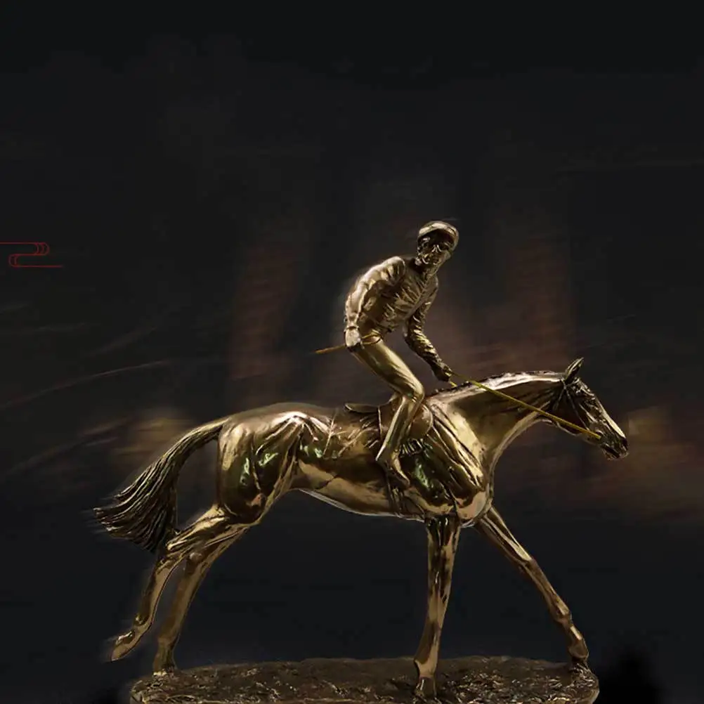 

1Pcs Creative Riding Horse Copper Desktop Decor Office Room Decoration Modern Craft Creative Ornament