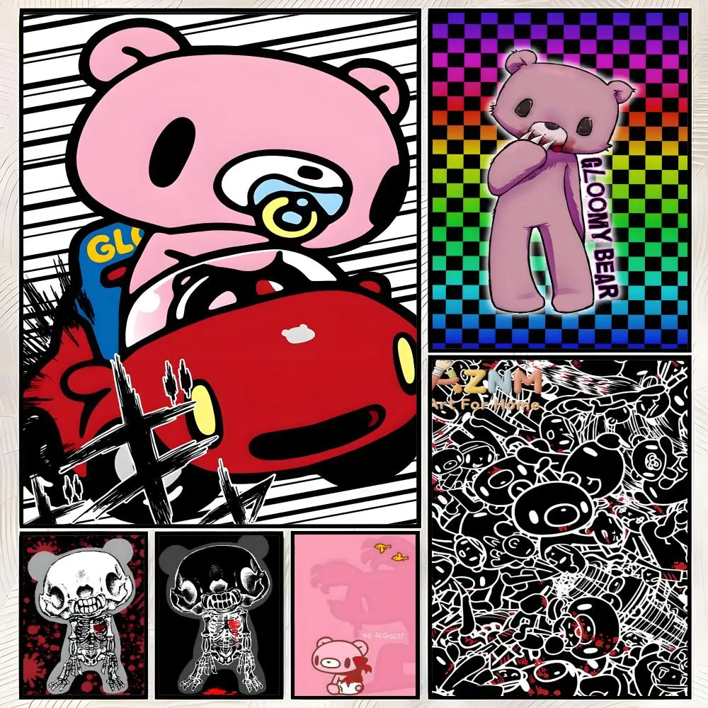 Character G-Gloomy Bear Poster Self-Stick HD PVC Wall Art Poster, Waterproof Decor for Bedroom, Living Room and Home