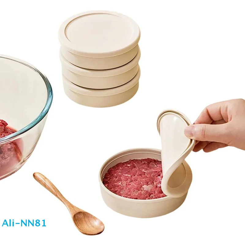 【N】Circular Beef Patty Silicone Lunch Box Microwave Heated Silicone Fresh-Keeping Box, Snack Salad Bento Box