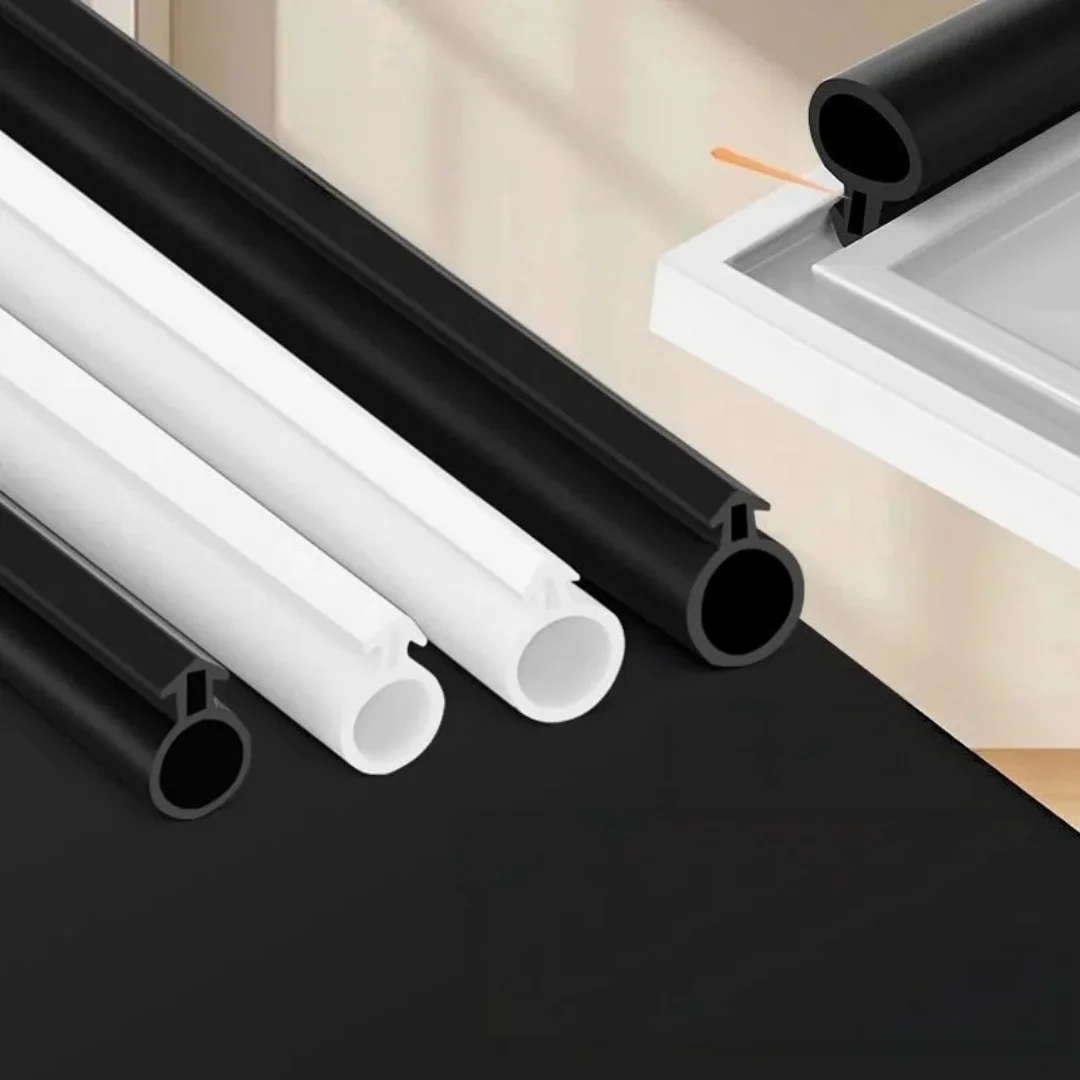 O Type Plastic Steel Door Window Block Sealing, Weather Stripping Silicon Rubber Elastic Band, Draft Stopper Hollow Bulb