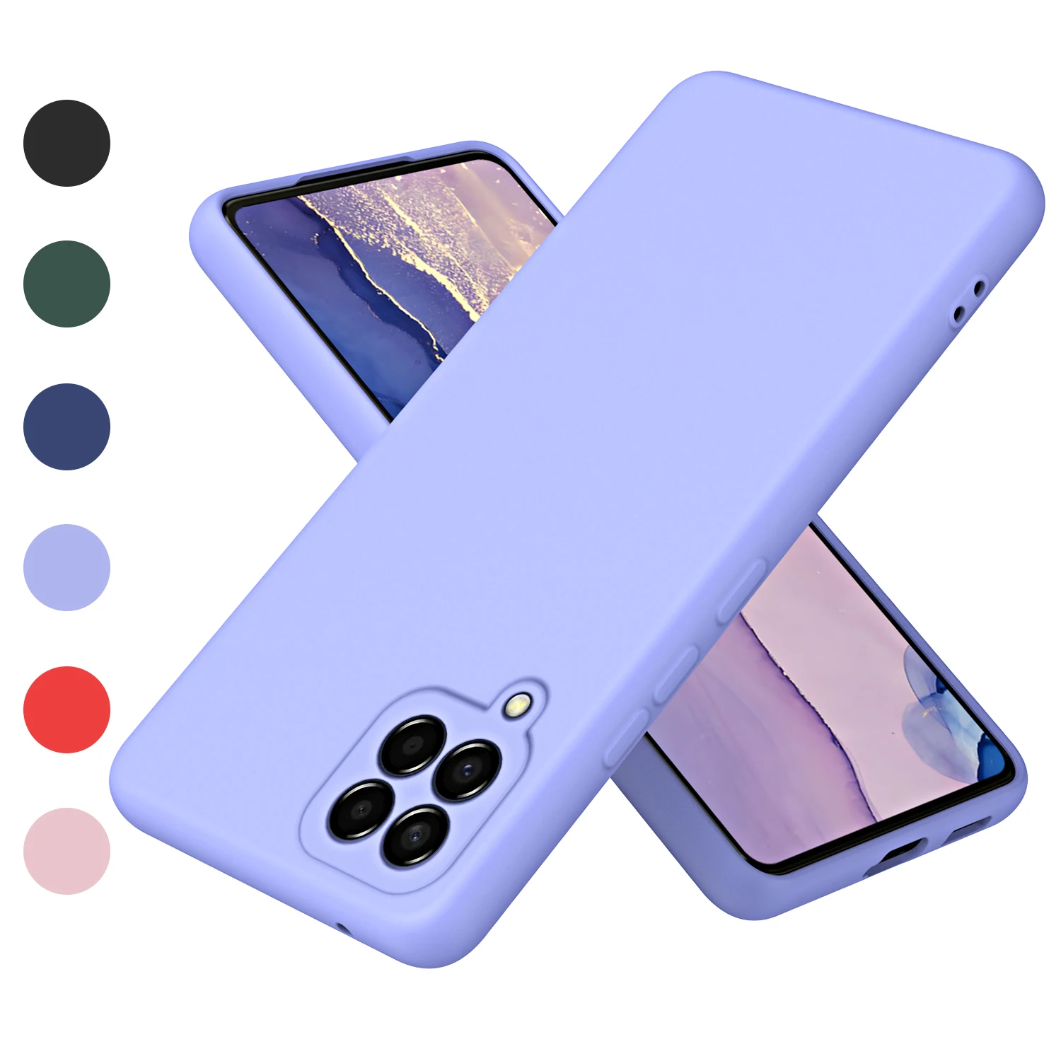 Luxus Original Telefon Fall für Samsung A12 M12 F12 Flüssigkeit Silikon Fundas Für Galaxy A12 4G 5G Kamera Schutzhülle fall – Detail 9