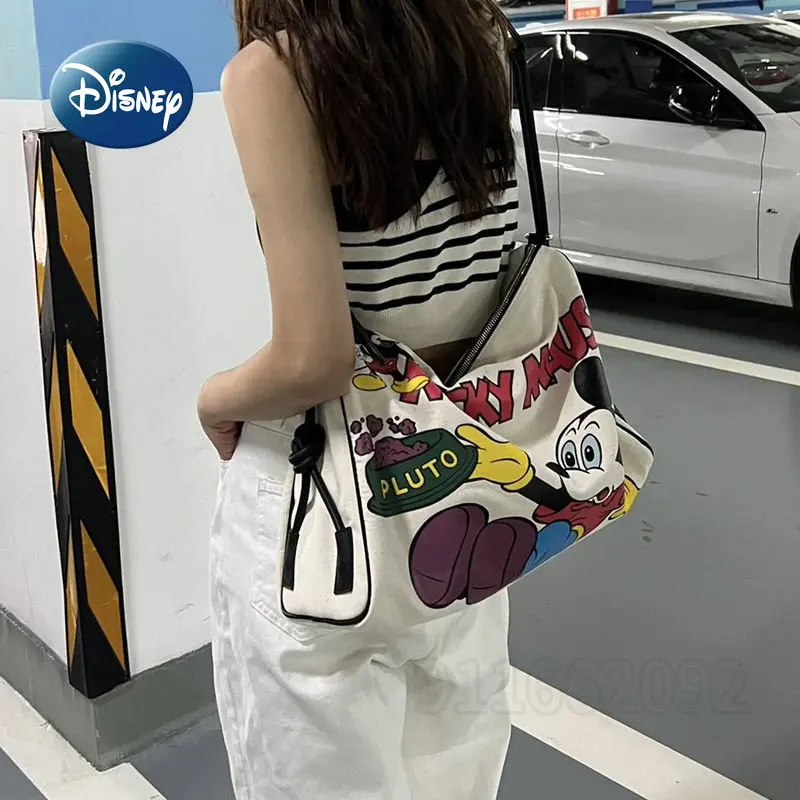 Disney-bolso de viaje de Mickey para mujer, bolso oblicuo de un hombro, de gran capacidad, multifuncional