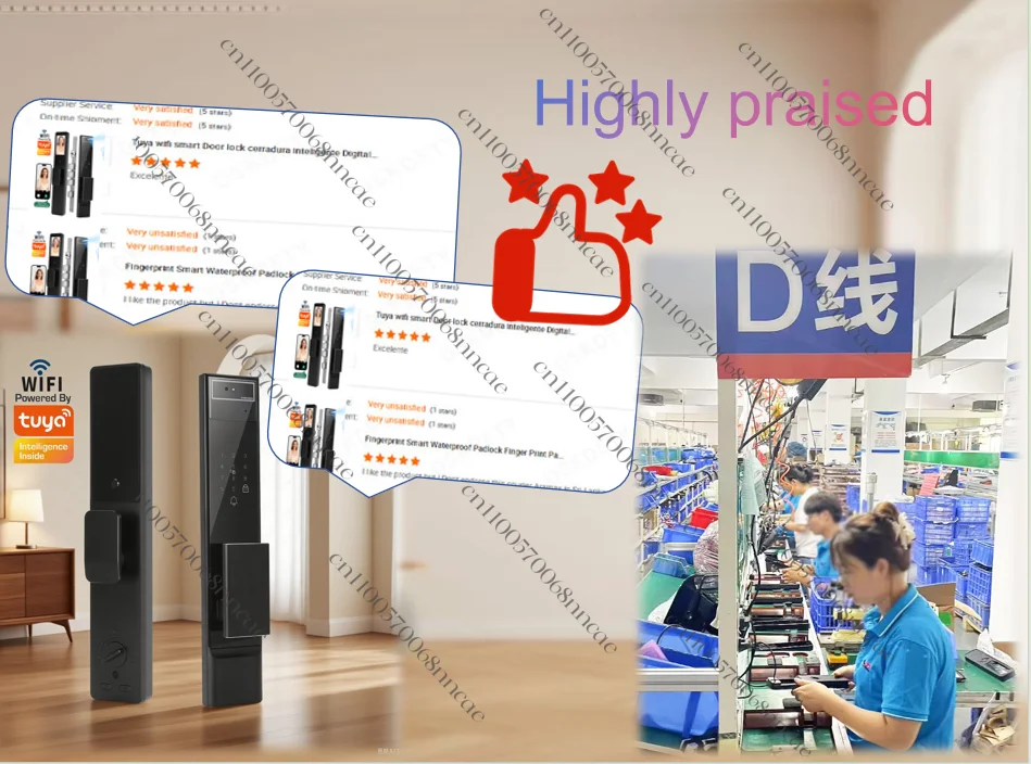 Israel Lock Tuya Wifi Facial Electronic Lock Smart Door Lock Password 3D Face Recognition Camera for Home House