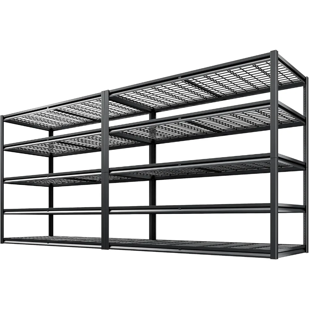 

55.2'' W x 78.2'' H x 26'' D, 5-Tier Metal Garage Shelving Units – 3000 lbs Heavy-Duty Adjustable Shelves 2-Pack