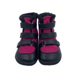 TipsieToes-Bottes d'hiver en cuir véritable pour bébé fille et garçon, chaussures pour enfants, pieds nus, 3 sangles, fourrure à l'intérieur, chaudes, plus larges, légères