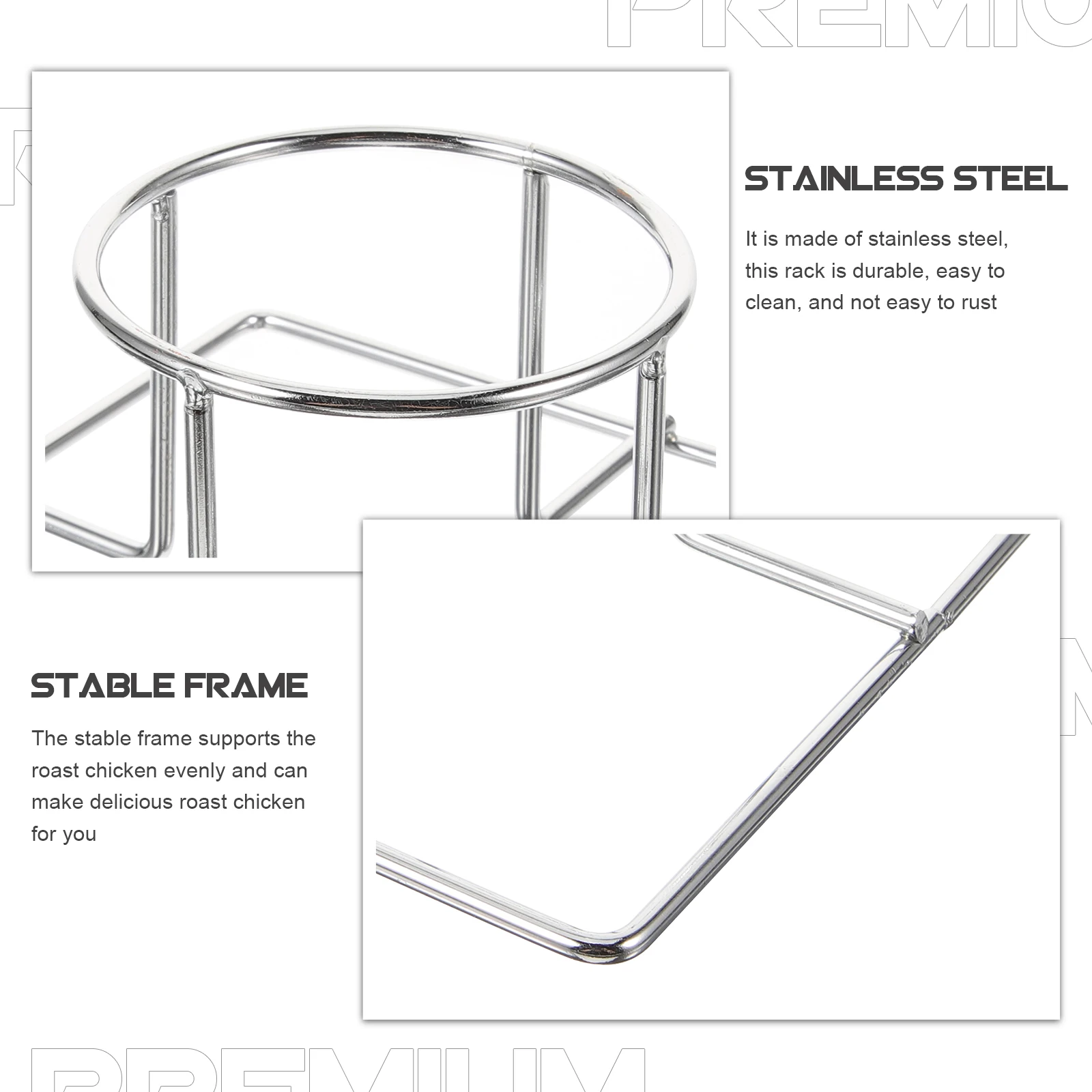 

Stainless Steel Portable Grill Rack Chicken Roasting Stand Turkey Barbecue Grill Outdoor Bbq Accessory Detachable Vertical