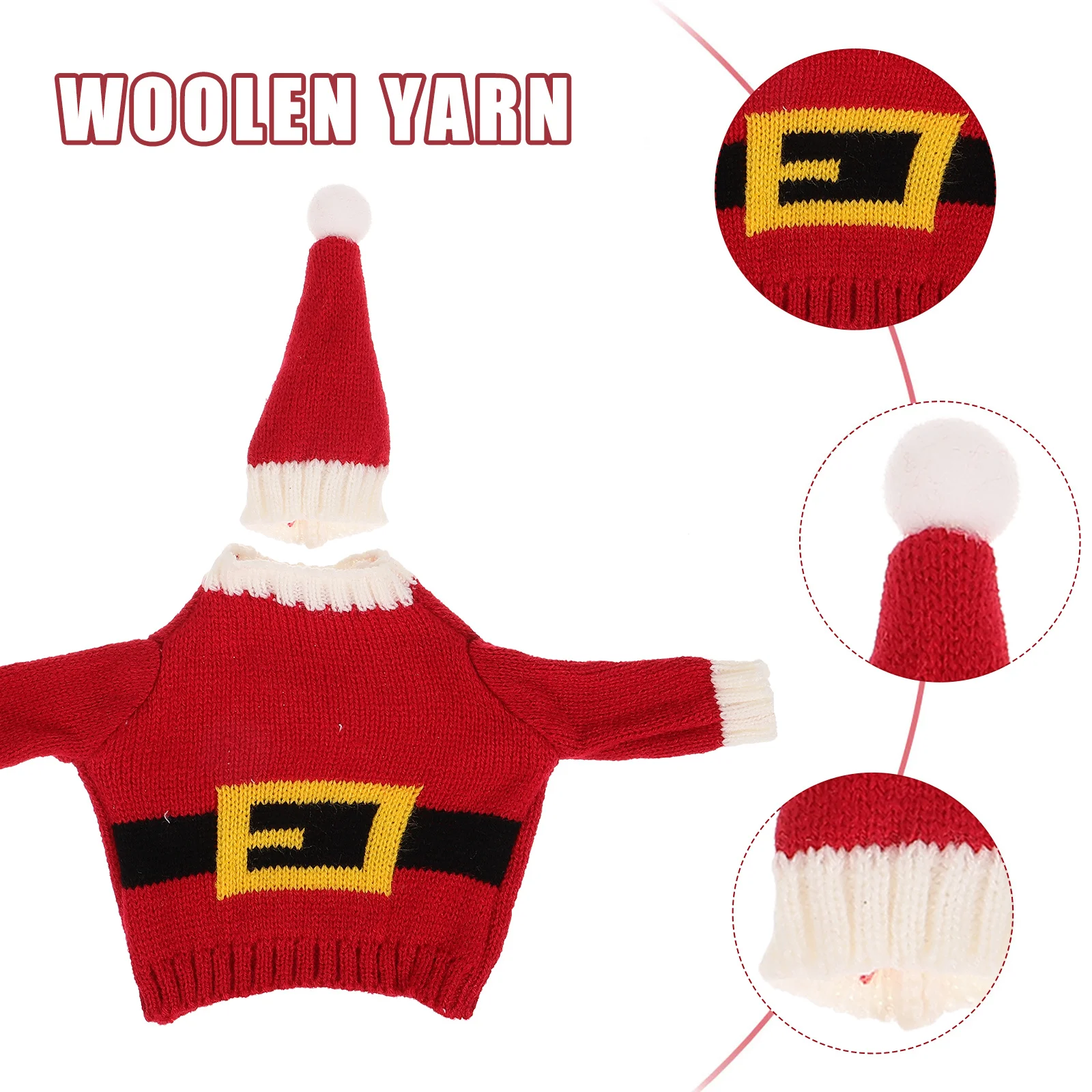 

1 комплект, рождественский чехол для бутылки вина, мини-шляпа, свитер, рождественский чехол для бутылки вина для рождественской вечеринки, декоративная многоразовая ткань