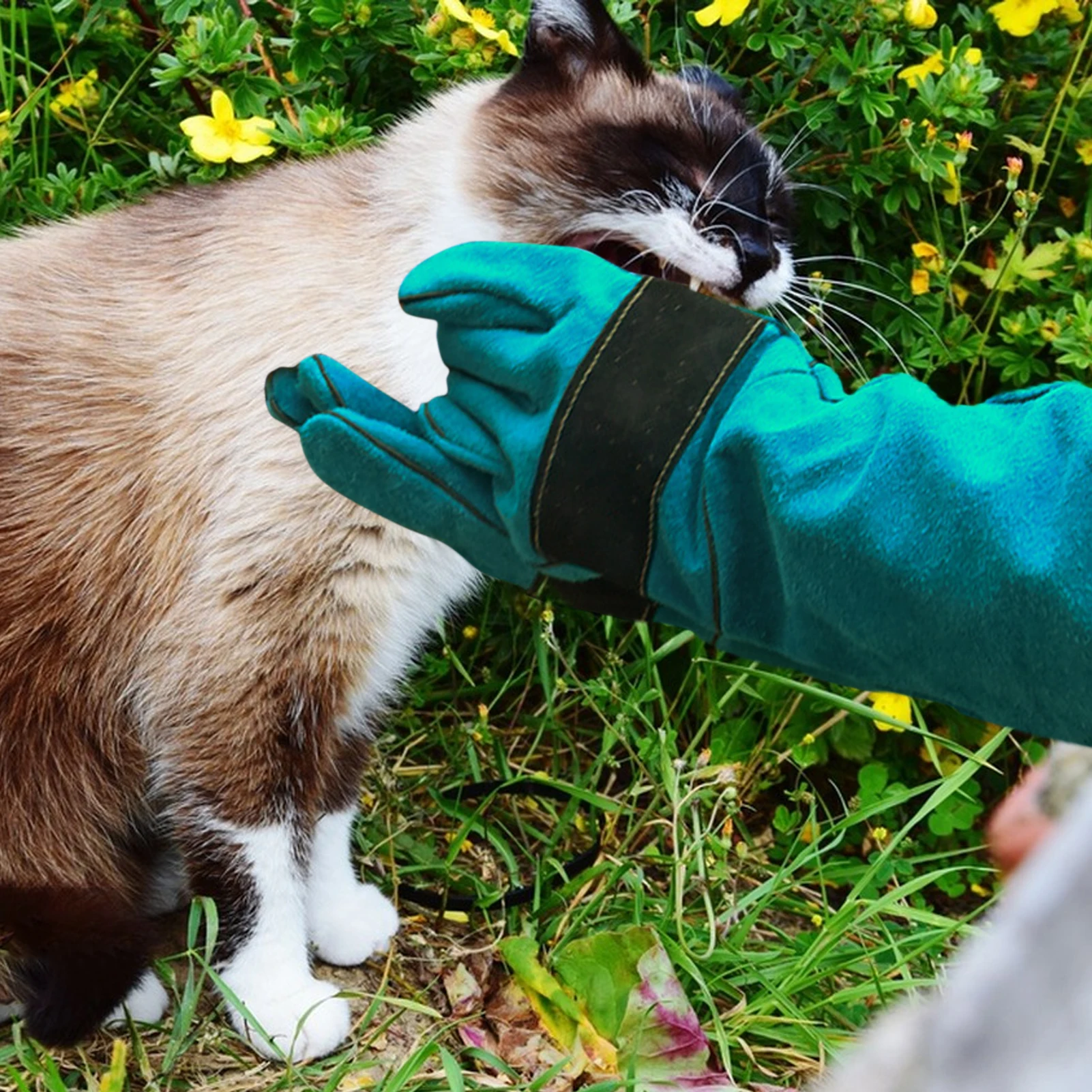 Animal Handling Gloves Anti-Bite And Scratch-Resistant Dog Training Gloves Durable And Waterproof Pet Bathing Feeding Training