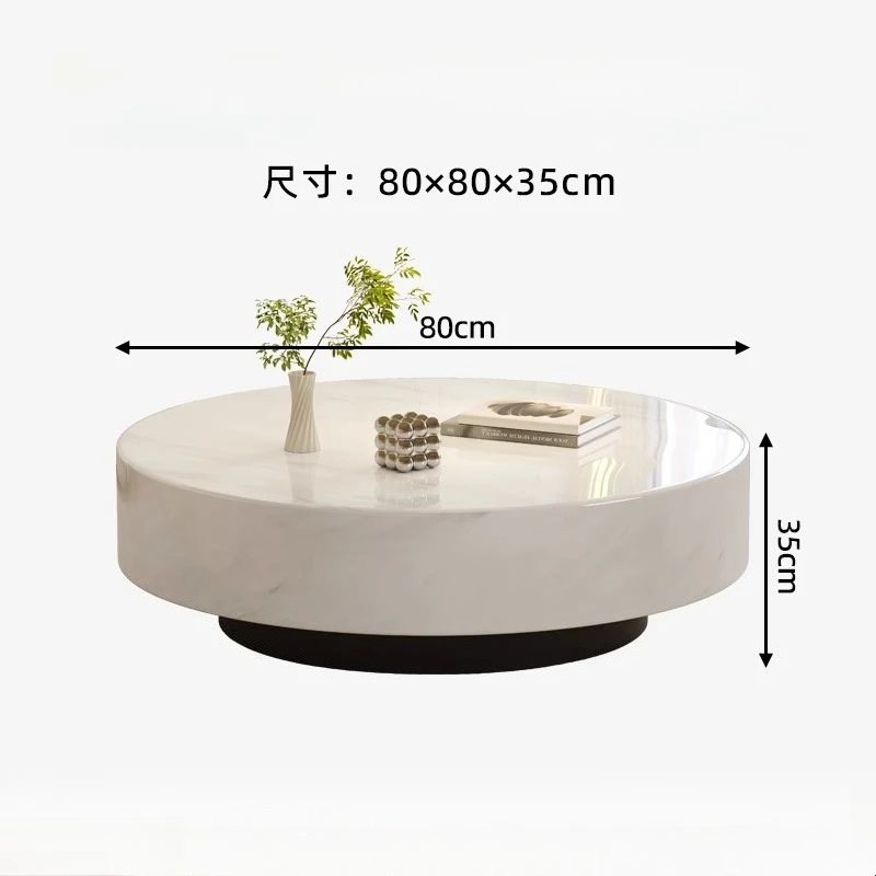 طاولات قهوة منخفضة الحجر مستديرة بيضاء فاخرة تصميم طاولات القهوة الرخام الإيطالي Mesas De Centro Para Sala اكسسوارات المنزل