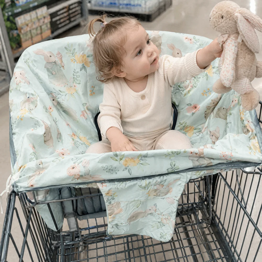 Polyester Baby Shopping Cart Seat Cover Waterproof Cartoon Printed Kids Dining Chair Cover Dust-proof Lightweight Seat Cover