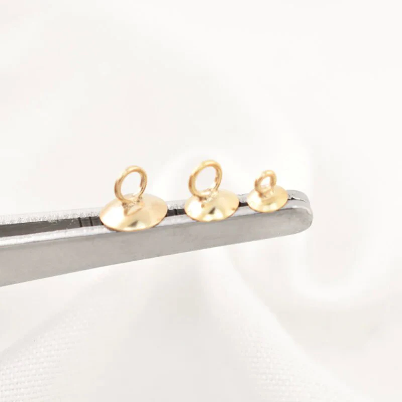 14K Gold Filled Cup And Peg Drops for Half Drilled Pearl Bead Jewelry Making Supplies - Twist Peg Drops 3mm 4mm 5mm