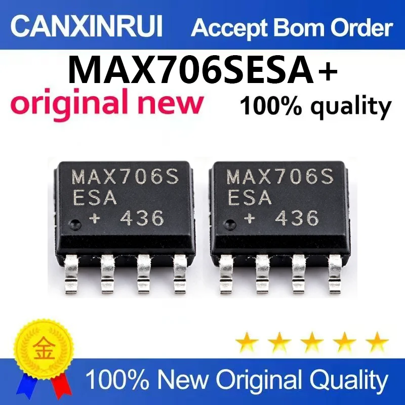 （5pcs-100pcs)Original MAX706SESA+T SOIC-8+3V low-cost microprocessor monitoring circuit chip