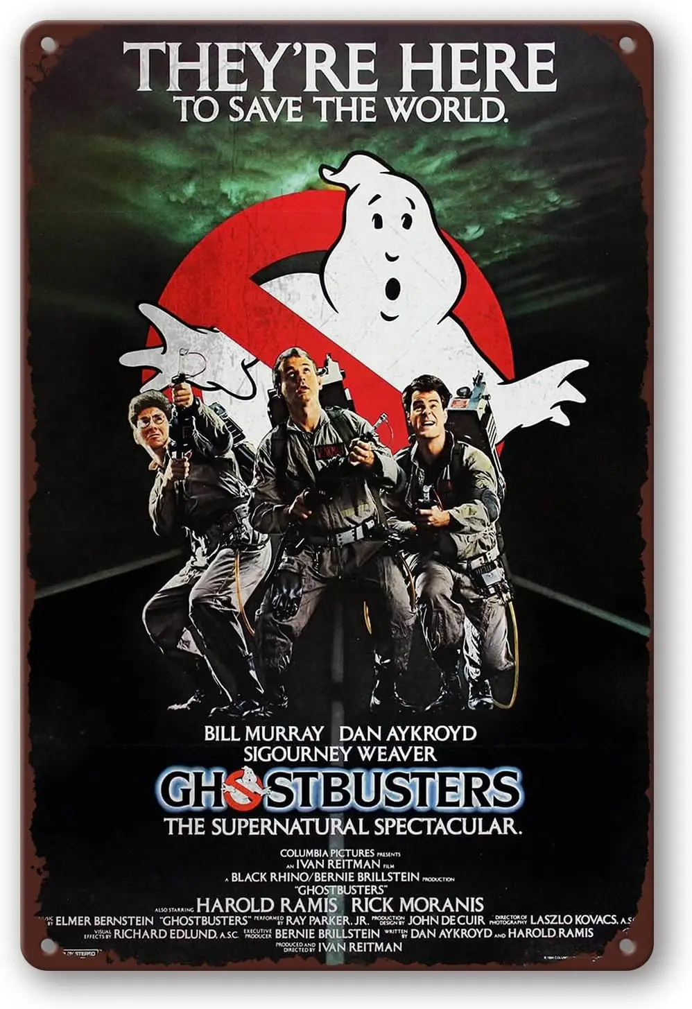 Movie Series Vintage Retro Tin Sign- Ghostbusters Movie Poster Tin Metal Sign Garage, Bar, Cinema, Living Room, Bedroom, Decorat