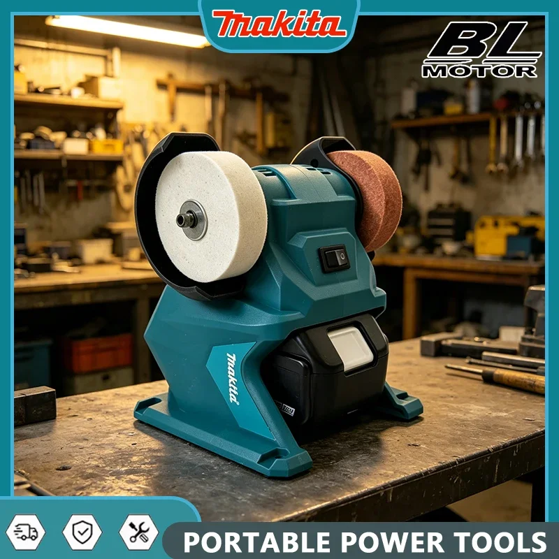 

Makita Brushless Electric Cordless Bench Grinder 18V Table Top Double Polishing Stone Knife Sharpener with Grinding Stone