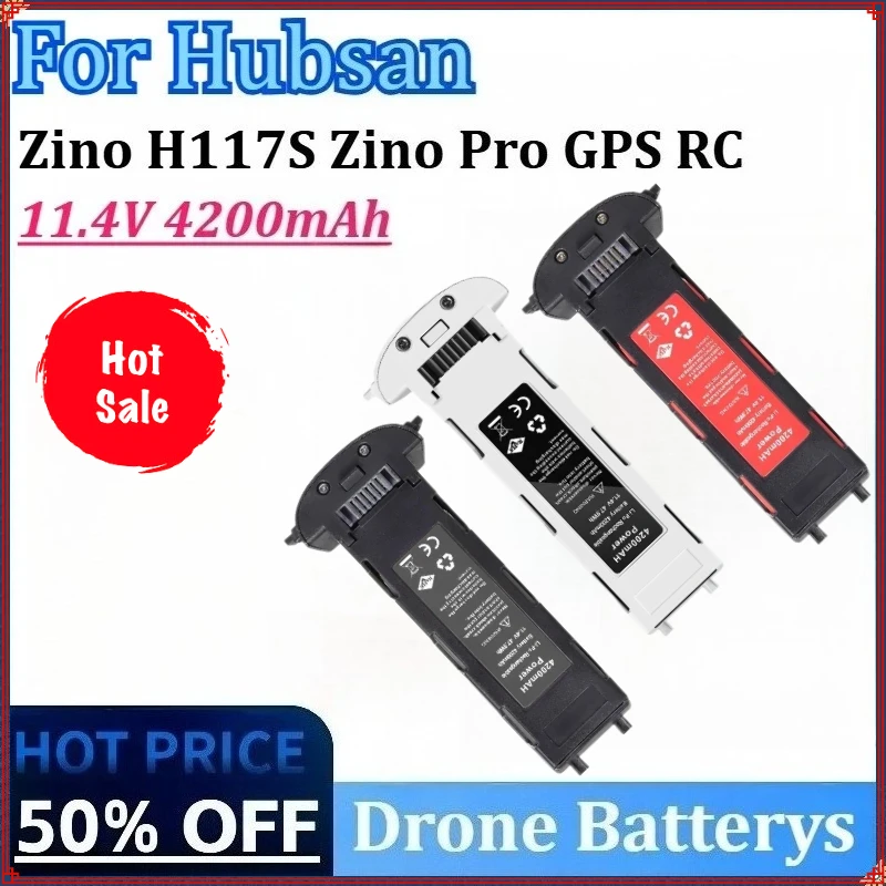 

New 11.4V 4200mAh Drone Battery for RC FPV Racing Camera Droness for Hubsan H117S Zino Pro GPS RC Quadcopter Spare Parts Battery