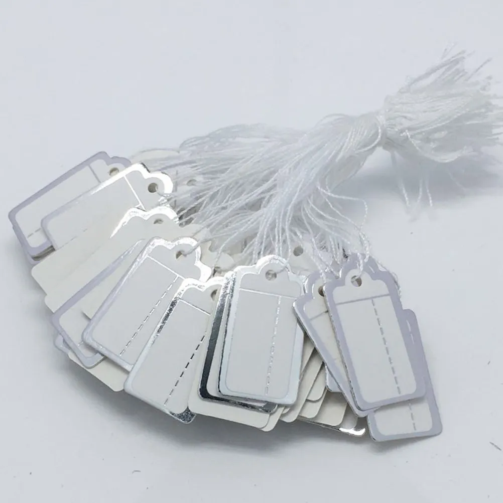500Pcs Jewelry Gift Tags Paper Price Labels with Pre-Punched Holes for Hanging DIY Craft Sign Making Embellishments Display