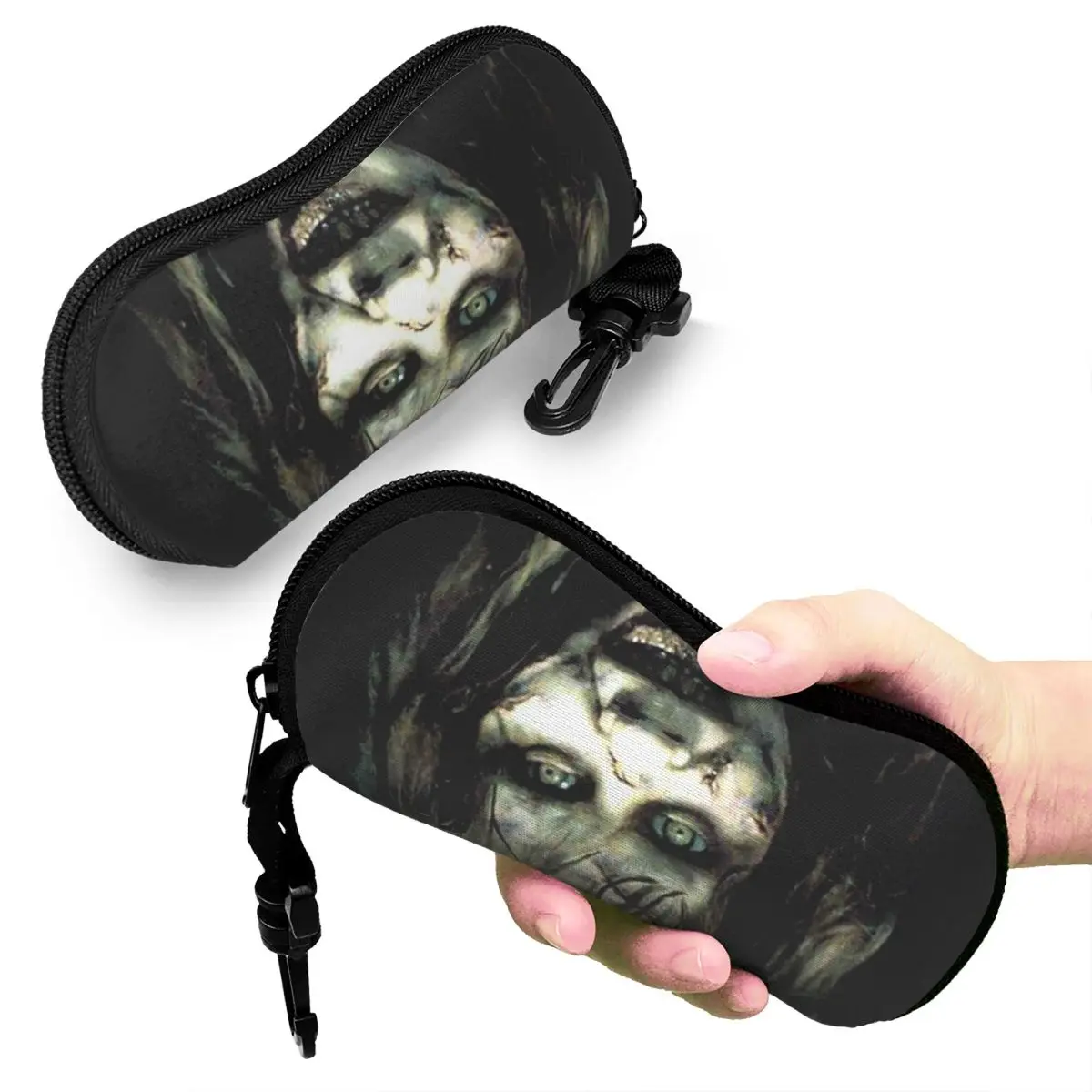 

The Exorcist Horror Movie Shell Glasses Case Protector Sunglasses Box Women Men Soft Eyeglasses Bag Pouch