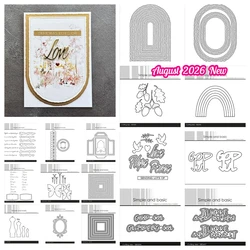Simple and Basic Layering Oval Arch Rainbow Frame Cutting Dies, Nordic Christma Word & Nature Element for Handmade Journal Album