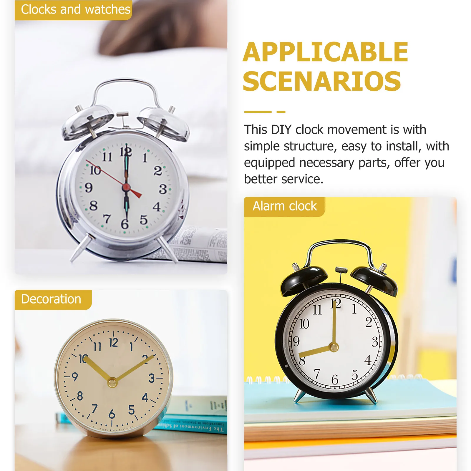 

1 Set Diy Movement Kit Wall Replacement Repair Parts High-Torque Plastic Mechanism Durable Wall Clock Movement Replacement Fine