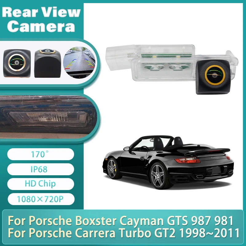 Car Rear View Reverse Backup Camera For Porsche Carrera Turbo GT2 1998~2011 For Porsche Boxster Cayman GTS 987 981 HD CCD
