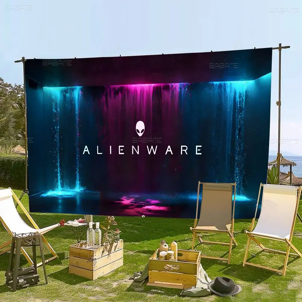 Dell Alienware الرسوم المتحركة ألعاب الكمبيوتر DIY العلم لمجموعة الأسرة صور غرفة المعيشة ديكور المنزل النوم جدار ديكور فني راية #2