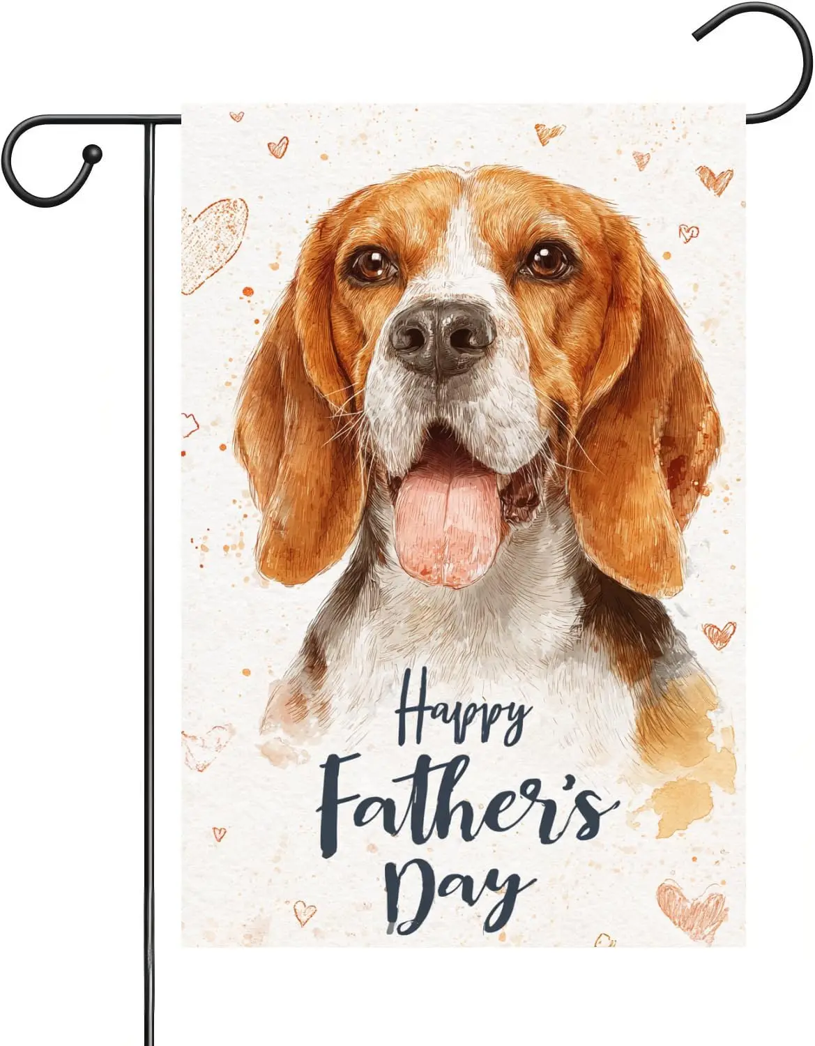 Beagle Garden Flag Father's Day Theme 12x18 inches Double-sided Outdoor Style Pet Courtyard Outdoor Decorative Item MMZ
